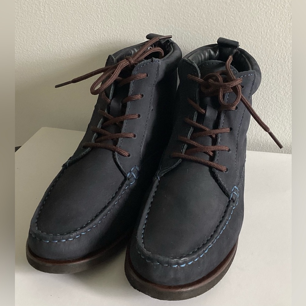Marc Joseph Leather Chukka Ankle Boot Navy Nubuck Girl’s Size 5Y
